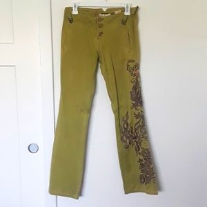 Da Nang Brand. Pants, Size Small. Chartreuse/Lime Green.